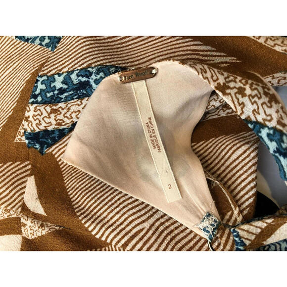 Free People Geo Tribal Print Serves You Right Maxi Dress Slit Size 2 - Picture 6 of 8